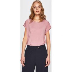 Vero Moda - Top. Różowe topy damskie marki Vero Moda, s, z elastanu, z okrągłym kołnierzem. Za 59,90 zł.