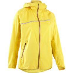 Kurtka wodoodporna do biegania TRAIL damska żółta. Pomarańczowe kurtki sportowe damskie EVADICT, l, bez wzorów, z poliesteru, bez kaptura, do biegania. Za 249,99 zł.