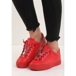 Buty sportowe męskie: Czerwone Buty Sportowe Zip-On