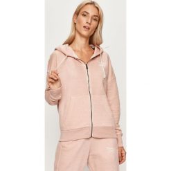 Reebok - Bluza. Różowe bluzy damskie Reebok, s, bez wzorów, z elastanu, bez rękawów, z kapturem. Za 199,90 zł.