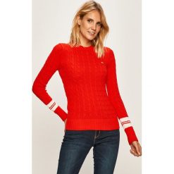 Tommy Jeans - Sweter. Niebieskie swetry damskie Tommy Jeans, s, bez wzorów, z bawełny, bez rękawów, bez kaptura. Za 429,90 zł.