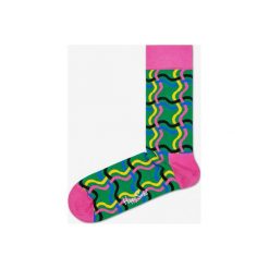 Happy Socks Squiggly Skarpetki Zielony Różowy. Różowe skarpetki damskie Happy Socks, bez wzorów, z elastanu. Za 47,95 zł.