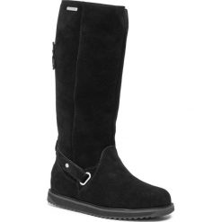 Kozaki EMU AUSTRALIA - Kemmie W12027 Black. Czarne kozaki damskie EMU Australia, ze skóry, przed kolano, na wysokim obcasie, bez zapięcia. Za 989,00 zł.
