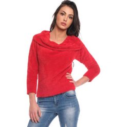 Sweter "Thea" w kolorze czerwonym. Czerwone swetry damskie Scarlet Jones, m, bez wzorów, bez rękawów, bez kaptura. W wyprzedaży za 169,95 zł.