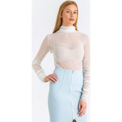 BLUZKA. Białe bluzki damskie Patrizia Pepe, xs, z aplikacjami, bez kołnierzyka, bez rękawów. Za 589,00 zł.