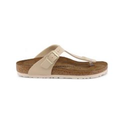 Birkenstock Klapki GIZEH_BIRKO-FLOR-PATENT. Klapki damskie Birkenstock, bez wzorów, ze skóry, bez obcasa. Za 270,00 zł.