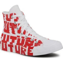 Trampki CONVERSE - Ctas Hi 168554C University Red/White/White. Czerwone półbuty damskie Converse, bez wzorów, z gumy, bez zapięcia. Za 339,00 zł.