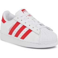 Buty adidas - Superstar C FW8294 Ftwwht/Scarle/Ftwwht. Białe półbuty dziewczęce Adidas, na sznurówki. Za 249,00 zł.