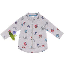 Bluza w kolorze szarym ze wzorem. Szare bluzy niemowlęce Benetton Kids, z nadrukiem, bez rękawów, bez kaptura. W wyprzedaży za 42,95 zł.