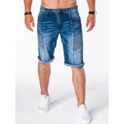 KRÓTKIE SPODENKI MĘSKIE JEANSOWE W121 - NIEBIESKIE. Niebieskie spodenki jeansowe męskie marki Inny, m, krótkie. Za 41,30 zł.