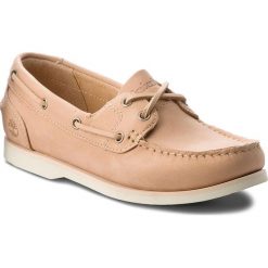 Mokasyny TIMBERLAND - Classic Boat Unlined A1NAQ Appl. Brązowe mokasyny damskie Timberland, na co dzień, bez wzorów, ze skóry, bez obcasa, na płaskiej podeszwie, bez zapięcia. W wyprzedaży za 359,00 zł.