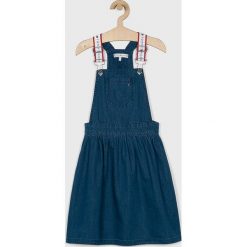 Tommy Hilfiger - Sukienka jeansowa dziecięca 128-176 cm. Niebieskie sukienki dziewczęce TOMMY HILFIGER, bez wzorów, z bawełny, casualowe, bez rękawów, rozkloszowane. W wyprzedaży za 249,90 zł.