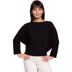 Bluza nietoperz z guzikami i wiązaniem z tyłu - czarny. Czarne bluzy damskie BE, s, bez wzorów, z elastanu, bez rękawów, bez kaptura. Za 179,00 zł.