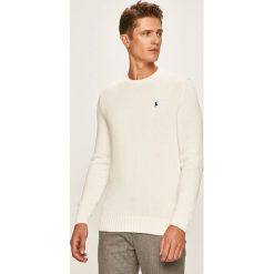 Polo Ralph Lauren - Sweter. Białe swetry męskie Polo Ralph Lauren, s, bez wzorów, z bawełny, z okrągłym kołnierzem, bez kaptura. Za 559,90 zł.