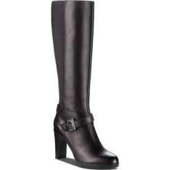 Kozaki GEOX - D Annya H. F D84AEF 00043 C9999 Black. Czarne buty zimowe damskie Geox, z materiału, na obcasie. W wyprzedaży za 599,00 zł.