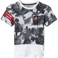 T-shirty chłopięce: Adidas Koszulka dziecięca Boys Spiderman Cotton Tee biała r. 128 cm (BK1066)