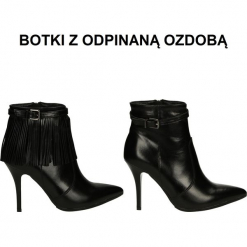 Botki - 2322 PEL NE18. Czarne botki damskie na zamek Venezia, ze skóry. Za 189,00 zł.