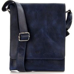DAAG Funky Go 13 granatowa torba skórzana unisex listonoszka przez ramię - Granatowy. Niebieskie torby męskie skórzane daag, bez wzorów, młodzieżowe, przez ramię. Za 191,99 zł.