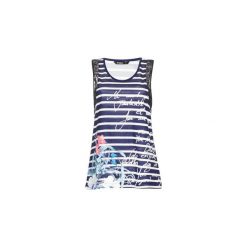 Topy na ramiączkach / T-shirty bez rękawów Desigual QASORP. Niebieskie topy damskie Desigual, m. Za 127,20 zł.