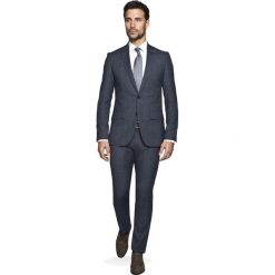 Garnitur magro 315 granatowy regular fit. Niebieskie garnitury męskie marki Recman, bez wzorów. Za 989,00 zł.
