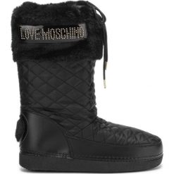Love Moschino Śniegowce Czarny. Czarne śniegowce damskie Love Moschino, na zimę, z materiału, bez zapięcia. Za 800,95 zł.