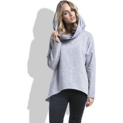 Bluza I225 szary. Szare bluzki damskie Tagless, s, bez wzorów, z elastanu, bez rękawów, z kapturem. Za 114,00 zł.