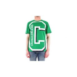 T-shirty z krótkim rękawem Calvin Klein Jeans J30J312118. Zielone t-shirty męskie Calvin Klein Jeans, s, bez wzorów, z jeansu, bez kołnierzyka, krótkie. Za 190,54 zł.