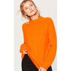 Sweter z wełną - Pomarańczo. Szare swetry klasyczne damskie marki Mohito, l, z wełny. Za 149,99 zł.