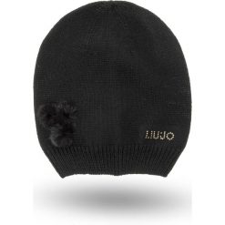 CZAPKA Liu Jo. Czarne czapki damskie Liu Jo, z aplikacjami, z kaszmiru. Za 199,00 zł.