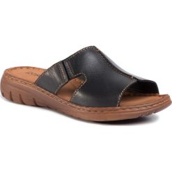 Klapki GO SOFT - WI20-2041-03 Black. Czarne klapki damskie GO SOFT, bez wzorów, ze skóry, bez obcasa. Za 99,99 zł.