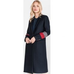 Tommy Hilfiger Płaszcz Niebieski. Niebieskie kurtki damskie TOMMY HILFIGER, xs, bez wzorów, z wełny. Za 1548,95 zł.