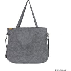 Pacco bag torebka grafitowa tekstura vegan. Szare torebki klasyczne damskie Pakamera, w paski, na ramię, bez dodatków. Za 170,00 zł.