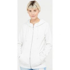 Bluzy damskie: Gładka bluza z kapturem - Biały