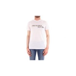 T-shirty z krótkim rękawem Trussardi 52T00230-1T001675. Białe t-shirty męskie Trussardi, s, bez wzorów, bez kołnierzyka, krótkie. Za 208,20 zł.