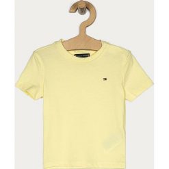 Tommy Hilfiger - T-shirt dziecięcy 74-176 cm. Żółte t-shirty chłopięce TOMMY HILFIGER, bez wzorów, z bawełny, bez rękawów. Za 69,90 zł.