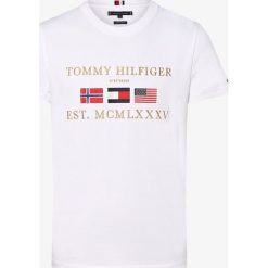 Tommy Hilfiger - T-shirt męski, biały. Białe t-shirty męskie TOMMY HILFIGER, xl, z haftami, z dżerseju, bez kołnierzyka. Za 269,95 zł.