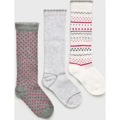 Blukids - Skarpety dziecięce (3-pack). Szare skarpetki dziewczęce Blukids, bez wzorów, z elastanu. W wyprzedaży za 19,90 zł.