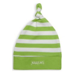 Juddlies Czapka Niemowlęca Greenery Stripe. Zielone czapeczki niemowlęce marki Juddlies, bez wzorów. Za 23,38 zł.