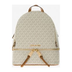 Michael Kors Rhea Medium Plecak Beżowy. Brązowe plecaki damskie Michael Kors, w paski, z materiału. Za 1300,95 zł.