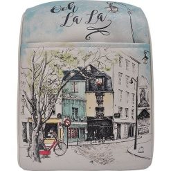 Plecaki damskie: Plecak „Paris Oh La La” w kolorze błękitnym – 25 x 32 x 11 cm