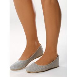 Szare Balerinki Saneness. Szare baleriny damskie Born2be, z aplikacjami, bez obcasa, na płaskiej podeszwie. Za 49,99 zł.
