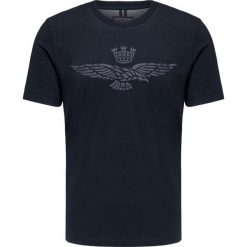 T-shirt AERONAUTICA MILITARE. Niebieskie t-shirty męskie Aeronautica Militare, z nadrukiem, z bawełny, z okrągłym kołnierzem. Za 320,00 zł.