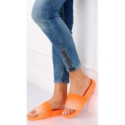 Klapki damskie pomarańczowe K-9183 ORANGE. Pomarańczowe klapki damskie obuwie damskie, bez wzorów, z gumy, bez obcasa. Za 50,72 zł.