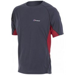Berghaus Koszulka Tech Tee Basecrew Ss Am Dark Grey Red Xl. Szare koszulki sportowe męskie Berghaus, s, bez wzorów, bez kołnierzyka, bez rękawów, na fitness i siłownię. W wyprzedaży za 119,00 zł.