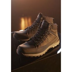 Czarno-Niebieskie Botki Suir. Czarne botki męskie Born2be, za kostkę, na sznurówki. Za 179,99 zł.