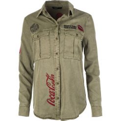 Desigual koszula damska Coca Cola XS khaki. Brązowe koszule damskie Desigual, xs, bez wzorów, bez kołnierzyka, bez rękawów. W wyprzedaży za 169,00 zł.