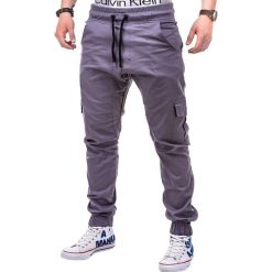 SPODNIE MĘSKIE JOGGERY P333 - SZARE. Szare joggery męskie Ombre Clothing. Za 79,00 zł.