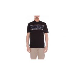 T-shirty z krótkim rękawem Dsquared S78GD002S23298. Czarne t-shirty męskie Dsquared, s, bez wzorów, bez kołnierzyka, krótkie. Za 736,66 zł.