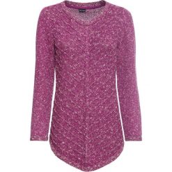 Sweter bonprix różowa magnolia - biały melanż. Różowe swetry damskie bonprix, bez wzorów, z dzianiny, z długim rękawem, długie, bez kaptura. Za 109,99 zł.