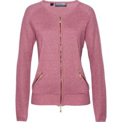 Sweter rozpinany bonprix jeżynowy sorbetowy. Fioletowe swetry damskie bonprix, bez wzorów, klasyczne, bez rękawów, bez kaptura. Za 64,99 zł.